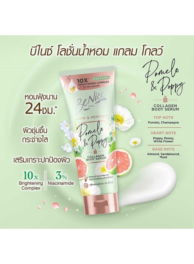 BeNice Collagen Body Serum, Pomelo & Poppy Fragrance, Firming & Glowing Skin, UV Protection, Lightweight FormulaTube, 170ml - Image 2